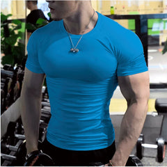 Men Casual Soild White t Shirts Summer Oversized Male t-Shirt Short Sleeve Compression Top Gym t-Shirts Man Clothes Streetwear