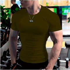 Men Casual Soild White t Shirts Summer Oversized Male t-Shirt Short Sleeve Compression Top Gym t-Shirts Man Clothes Streetwear