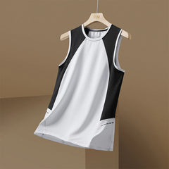 Short Sleeve Vest Men's For 2024 Summer Patchwork Black Red Tshirt GYM Tank Top Tees Fashion Clothes OverSize 3XL O NECK