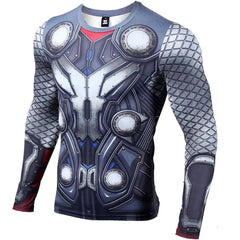 2024 Comfortable THOR 3D Printed T shirts Men Compression Shirt Hero Cosplay Long Sleeve Tops Gym Fitness BodyBuilding Clothes