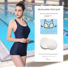 Swimsuit Women's Professional Training One-Piece Boxer Sports Swimsuit Imitation Shark Skin Quick-Drying plus Size Learn Swimming