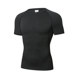 Men Compression White T-Shirts Short Sleeve Tops Tees Casual Gym T Shirt Man Quick Dry Football T Shirts Sportswear Male Clothes