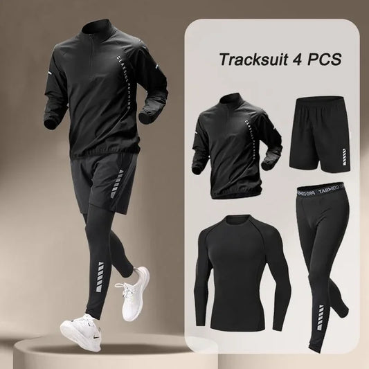 2024 GYM FITNESS Men's Sets Quick Dry 1-5 Piece Outdoor Sports Jogging Pants Workout Clothes Morning Run Training Sportswear