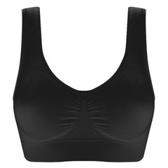 Women Seamless Bras Camisole Underwear Crop Top XXL 3XL Black Pure Color Sports Gym Running Fitness Yoga