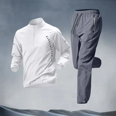 Men's Fall Running Tracksuit Casual Outdoor Quick-Dry Running Clothes for Autumn Spring Ideal Gym Track Field Sports Training