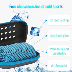 Clearance_Quick Drying Cooling Towel Soft Breathable Chilly Sweat Absorption Cold Towel with Storage Box Sports Running Yoga Gym