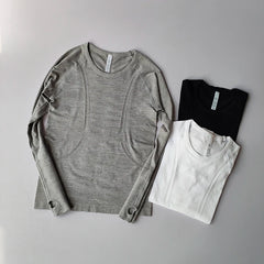 Yoga Clothes for Women, Sports Tops, Round Neck,, Seamless, Slim, Running Shirt Fitness Workout Long Sleeves Gym T shirt, Winter