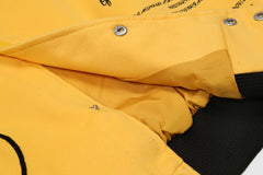 Men's And Women's Baseball Jacket PU Leather Sleeves