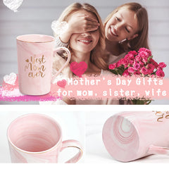 Gifts for Mom - Best Mom Ever Coffee Mug, Best Mom Gifts for Mothers Day, Birthday Gifts, Mother'S Day Gifts, Christmas Gifts, 14 Fl Oz Pink Marble Coffee Mugs Ceramic Mug Tea Cup