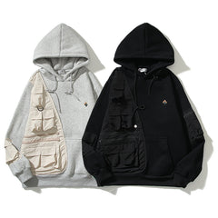 Patchwork Hoodie Loose Casual Hooded Sweater