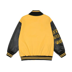 Men's And Women's Baseball Jacket PU Leather Sleeves