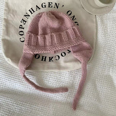 Keep Warm Pure Color Ear Protection Knitting Woolen Cap