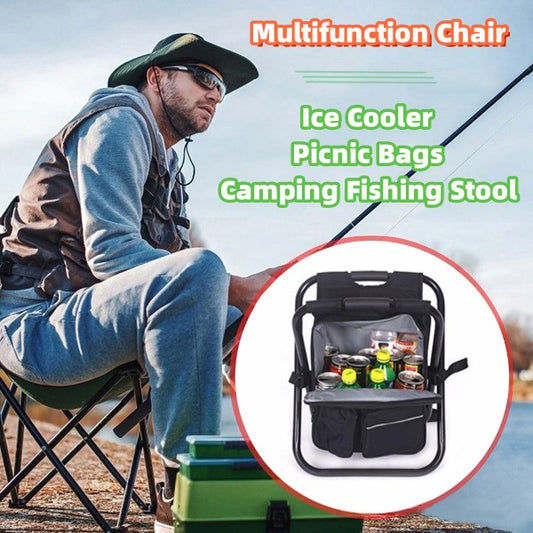 Multifunction Outdoor Folding Chair Ice Cooler Picnic Bag Camping Fishing Stool Backpacking Hunting Rest Chair