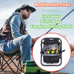 Multifunction Outdoor Folding Chair Ice Cooler Picnic Bag Camping Fishing Stool Backpacking Hunting Rest Chair