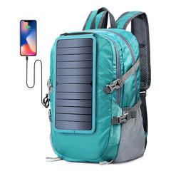 Solar Bag Backpack Foldable Hiking Daypack With 5V Power Supply