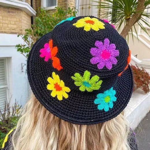 Woven Flower Fisherman's Hat For Women Japanese Versatility
