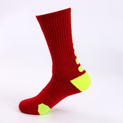 Classic High Top Towel Bottom Sports Socks Terry Thickening Antiskid Elite Basketball Socks Men's High Tube Socks