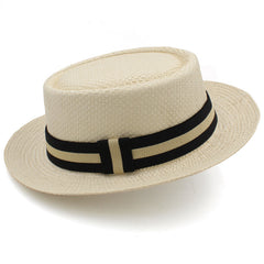 Straw Hat Flat Brim Beach Sun Protection Wide Brim Sunshade