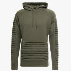 Men Long Sleeve With Pleated Stripes Hoodies