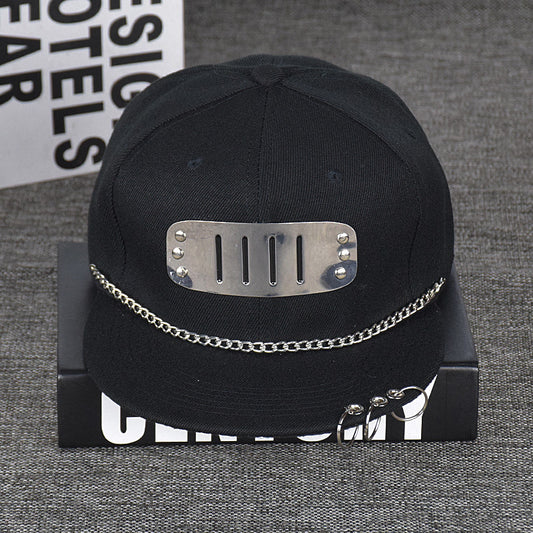 Punk wind hoop flat round cap written along baseball hip-hop
