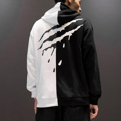 Women Patchwork Casual Men Hoodies Fall Winter Letter Printing Loose Pullover  Street Fashion Hooded Sweatshirts