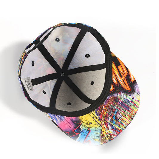 Foreign Trade Trend New Hat Female 3D Graffiti Flat Edge Hip Hop Hat
