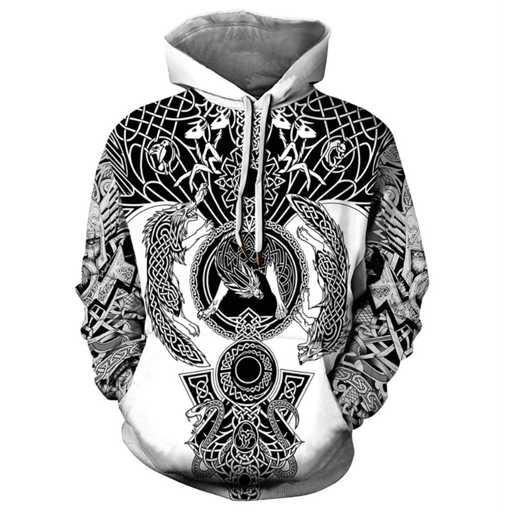 Digital Printed Fashionable Loose Hooded Sweater