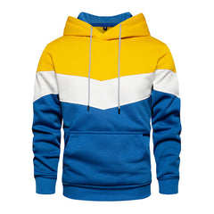 Men Patchwork Hooded Sweatshirt Hoodies Clothing Casua