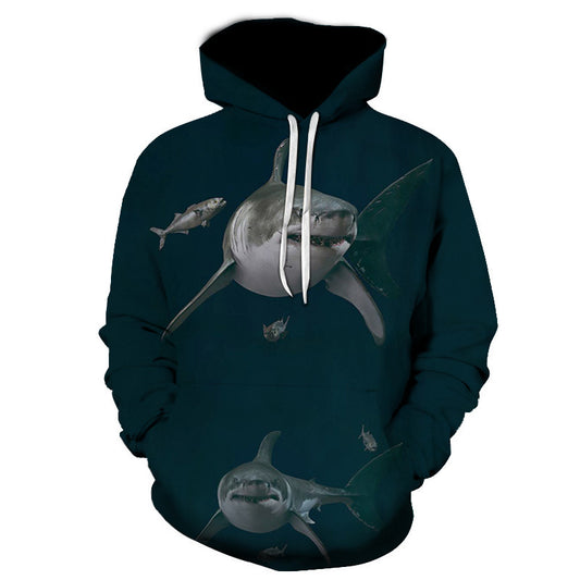 Shark Pullover Loose Men and Women 3 D Hoodies