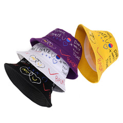 Sun proof graffiti concave couple's art hat