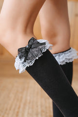 Socks Women's Mid-length Calf Socks White Lace Socks