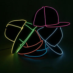 New flat edge EL light hat Men's light baseball cap hiphop street dance tide fluorescent hip hop hat
