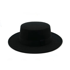 Spring and autumn big flat brim woolen warm hat