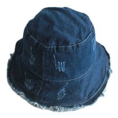 Japanese frayed denim fisherman hat