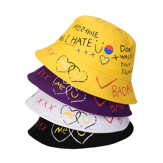 Sun proof graffiti concave couple's art hat