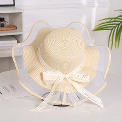 Women's Mesh Gauze Outdoor Large Brim Sun Hat