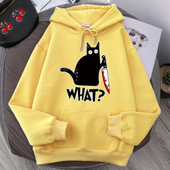 Killer Black Cat Surprised Men and Women Hoodies