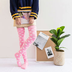 Winter long tube coral fleece ladies over the knee socks