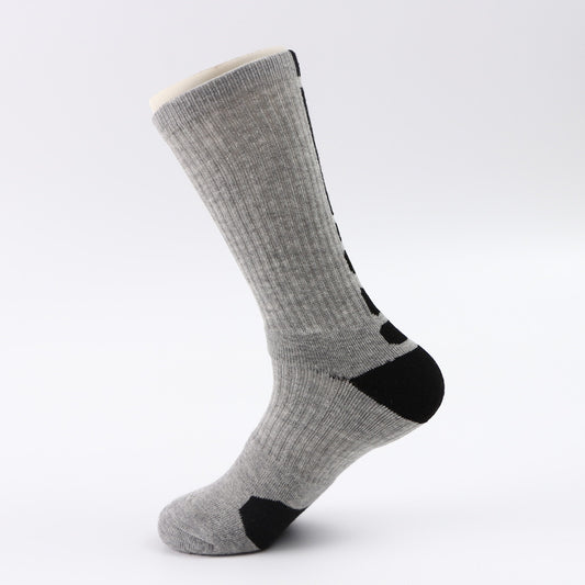 Classic High Top Towel Bottom Sports Socks Terry Thickening Antiskid Elite Basketball Socks Men's High Tube Socks