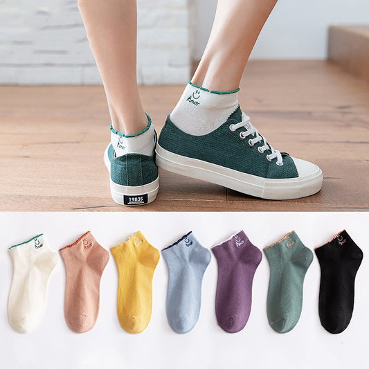 Socks Women's Socks Shallow Mouth Ins Low Cut Thin Short Tube Sweat-absorbent Breathable Japanese Cotton Socks Boat Socks