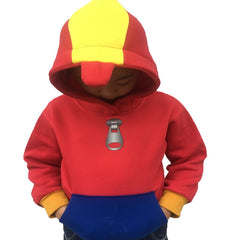 Printed red and green children's sports and leisure sweater