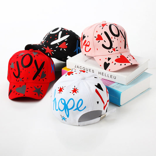 Parent-child Boys And Girls Curved Brim Graffiti Baseball Hat