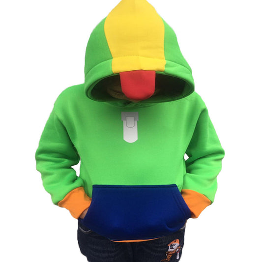 Printed red and green children's sports and leisure sweater