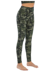 Jjunlim Gym Suits Pluz Size Women Green Camo Yoga Pants Fitness Leggings Pocket Gym Tights Women High Waist Running Pants