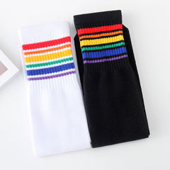 Striped Cotton Socks Over The Knee Football Socks