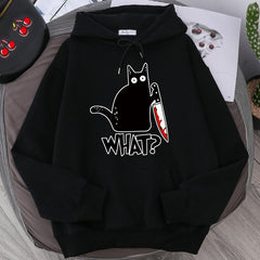 Killer Black Cat Surprised Men and Women Hoodies