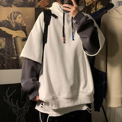 Fashion Velvet Padded Fake Two-piece Sports Hoodie