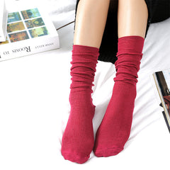 Women's Thin Solid Color Retro Long Socks