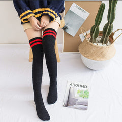 Winter long tube coral fleece ladies over the knee socks