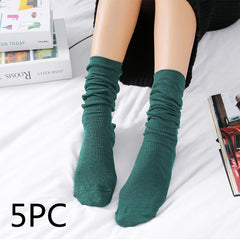 Women's Thin Solid Color Retro Long Socks